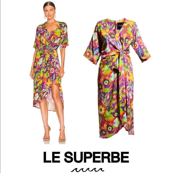 Le Superbe Dresses & Skirts - 🆕 NWT Le Superbe | Floral Gypsy Muse Midi Dress | Cherry Lotus Land 🍒 Revolve
